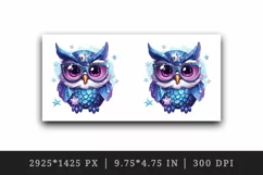Watercolor cute cool glamour owl superstar wild animal bird glasses print 20 oz tumbler skinny mug wrap clipart t-shirt sublimation printable design