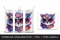Watercolor cute cool glamour owl superstar wild animal bird glasses print 20 oz tumbler skinny mug wrap clipart t-shirt sublimation printable design
