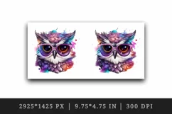 Watercolor cute cool glamour owl superstar wild animal bird glasses print 20 oz tumbler skinny mug wrap clipart t-shirt sublimation printable design
