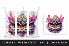 Watercolor cute cool glamour owl superstar wild animal bird stars print 20 oz tumbler skinny mug wrap clipart t-shirt sublimation printable design