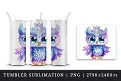 Watercolor cute cool glamour owl superstar wild animal bird stars print 20 oz tumbler skinny mug wrap clipart t-shirt sublimation printable design