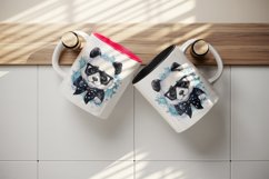 Watercolor cute cool glamour panda funny superstar animal sunglasses print 20 oz tumbler skinny mug wrap clipart t-shirt sublimation printable design
