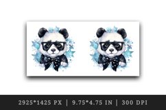 Watercolor cute cool glamour panda funny superstar animal sunglasses print 20 oz tumbler skinny mug wrap clipart t-shirt sublimation printable design
