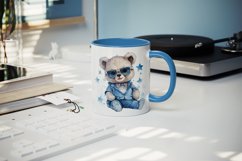 Watercolor cute cool glamour plush bear superstar animal toy sunglasses stars print design wrap printable sublimation bundle for mug