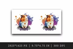 Watercolor cute cool guinea pig star superstar animal pet print 20 oz tumbler skinny mug wrap clipart t-shirt sublimation printable design