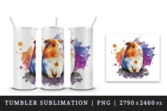 Watercolor cute cool guinea pig star superstar animal pet print 20 oz tumbler skinny mug wrap clipart t-shirt sublimation printable design