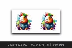 Watercolor cute cool guinea pig sunglasses superstar animal pet print 20 oz tumbler skinny mug wrap clipart t-shirt sublimation printable design