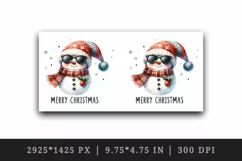 Watercolor cute cool snowman scarf hat sunglasses Merry Christmas quote print tumbler skinny mug wrap clipart t-shirt sublimation printable design