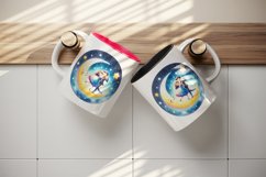 Watercolor cute couple dancing crescent moon stars Valentine Day print 20 oz tumbler skinny mug wrap clipart t-shirt sublimation printable design
