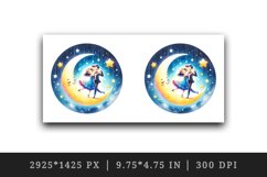 Watercolor cute couple dancing crescent moon stars Valentine Day print 20 oz tumbler skinny mug wrap clipart t-shirt sublimation printable design