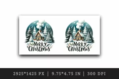 Watercolor cute cozy cabin smoke Merry Christmas quote New Year winter print 20oz tumbler skinny mug wrap clipart t-shirt sublimation printable design