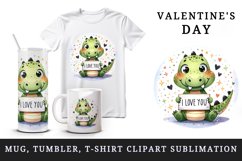 Watercolor cute crocodile sparkle heart I Love You quote Valentine Day print 20oz tumbler skinny mug wrap clipart t-shirt sublimation printable design