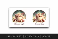Watercolor cute cup of hot chocolate cocoa Christmas New Year winter print 20 oz tumbler skinny mug wrap clipart t-shirt sublimation printable design