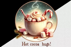 Watercolor cute cup of hot chocolate cocoa Christmas New Year winter print 20 oz tumbler skinny mug wrap clipart t-shirt sublimation printable design