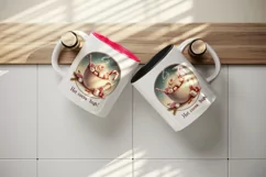 Watercolor cute cup of hot chocolate cocoa Christmas New Year winter print 20 oz tumbler skinny mug wrap clipart t-shirt sublimation printable design
