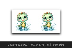 Watercolor cute dinosaur dino splashing in puddle with rubber boots on print 20oz tumbler skinny mug wrap clipart t-shirt sublimation printable design
