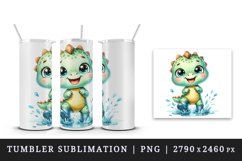 Watercolor cute dinosaur dino splashing in puddle with rubber boots on print 20oz tumbler skinny mug wrap clipart t-shirt sublimation printable design