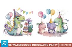 Cute Dinosaurs Party Watercolor Clipart,Cute Dinosaurs Party,Sublimation Design,Digital Download,Watercolor Clipart, Illustration, Instant Download,Digital,Sublimation, Printable,Print On Demand,Bundle Clipart, Watercolor, 