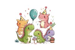 Cute Dinosaurs Party Watercolor Clipart,Cute Dinosaurs Party,Sublimation Design,Digital Download,Watercolor Clipart, Illustration, Instant Download,Digital,Sublimation, Printable,Print On Demand,Bundle Clipart, Watercolor, 
