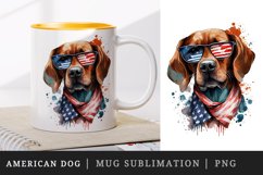 American Patriotic dog mug, cup wrap sublimation design png Product Image 1