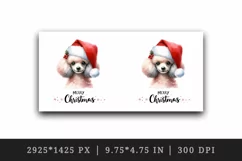 Watercolor cute dog puppy Santa hat Merry Christmas greeting quote print 20 oz tumbler skinny mug wrap clipart t-shirt sublimation printable design