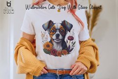 Watercolor Cute Dog With Glass Clipart, Dog Mug Design Product Image 2