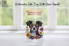 Watercolor Cute Dog With Glass Clipart, Dog Mug Design Product Image 5