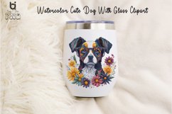 Watercolor Cute Dog With Glass Clipart, Dog Mug Design Product Image 6