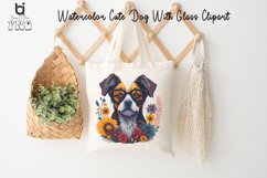 Watercolor Cute Dog With Glass Clipart, Dog Mug Design Product Image 7