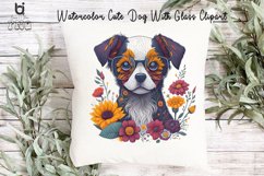Watercolor Cute Dog With Glass Clipart, Dog Mug Design Product Image 8