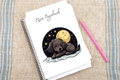 Watercolor Cute Dogs Sleep on Moon Clipart Bundle Product Image 4