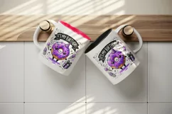 Watercolor cute donut neon purple glaze and sparkles It My Birthday quote print tumbler skinny mug wrap clipart t-shirt sublimation printable design