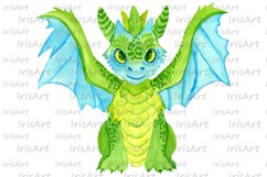 Watercolor Cute Dragon Clipart - Sublimation Design PNG Product Image 3