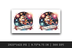 Watercolor cute dragon fireworks round Chinese New Year Wishes quote print 20 oz tumbler skinny mug wrap clipart t-shirt sublimation printable design