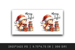 Watercolor cute dragon gift Santa hat Merry Joyful Christmas quote print 20 oz tumbler skinny mug wrap clipart t-shirt sublimation printable design