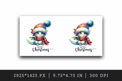 Watercolor cute dragon hat scarf Merry Christmas greeting quote print 20 oz tumbler skinny mug wrap clipart t-shirt sublimation printable design