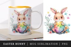 Cute Easter Bunny mug, coffee cup wrap sublimation design Product Image 1