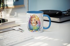 Cute Easter Bunny mug, coffee cup wrap sublimation design Product Image 4