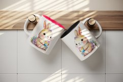 Cute Easter Bunny mug, coffee cup wrap sublimation design Product Image 5