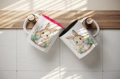 Cute Easter Bunny mug, coffee cup wrap sublimation design Product Image 5