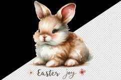 Watercolor cute Easter bunny painted in soft color Joy greeting quote print 20 oz tumbler skinny mug wrap clipart t-shirt sublimation printable design