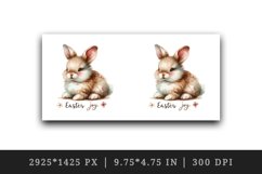 Watercolor cute Easter bunny painted in soft color Joy greeting quote print 20 oz tumbler skinny mug wrap clipart t-shirt sublimation printable design
