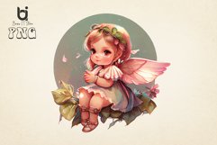 watercolor Cute Fairy Baby Boy Sublimation Bundle, 7 PNG Product Image 4