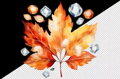 Watercolor cute fall autumn leaves sparkle shining diamonds 20oz tumbler skinny mug wrap clipart t-shirt sublimation printable design