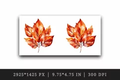 Watercolor cute fall autumn leaves sparkle shining diamonds 20oz tumbler skinny mug wrap clipart t-shirt sublimation printable design