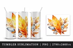 Watercolor cute fall autumn leaves sparkle shining diamonds 20oz tumbler skinny mug wrap clipart t-shirt sublimation printable design
