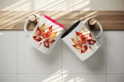 Watercolor cute fall autumn leaves sparkle shining diamonds 20oz tumbler skinny mug wrap clipart t-shirt sublimation printable design