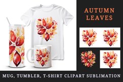 Watercolor cute fall autumn leaves sparkle shining diamonds 20oz tumbler skinny mug wrap clipart t-shirt sublimation printable design