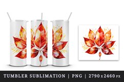 Watercolor cute fall autumn leaves sparkle shining diamonds 20oz tumbler skinny mug wrap clipart t-shirt sublimation printable design