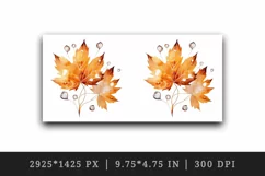 Watercolor cute fall autumn leaves sparkle shining diamonds 20oz tumbler skinny mug wrap clipart t-shirt sublimation printable design